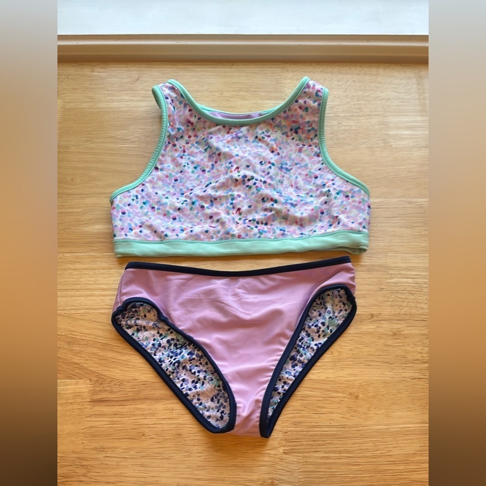 Eddie‎ Bauer girls two piece reversible  swim suit